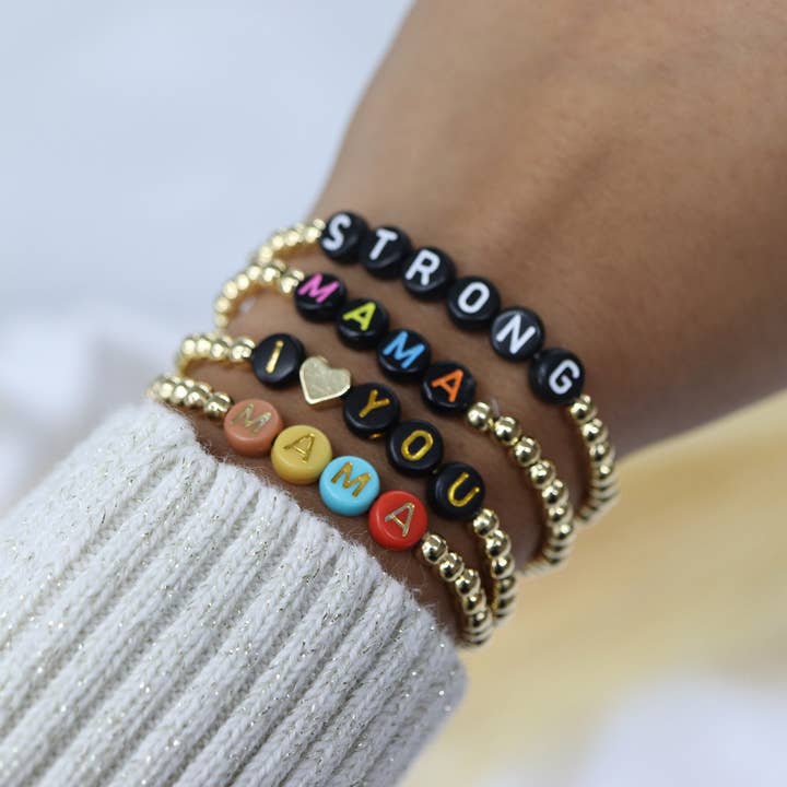 Anita's Accesorios - Wholesale Beaded Bracelet - Custom gold bead name bracelet camp friendship bracelet