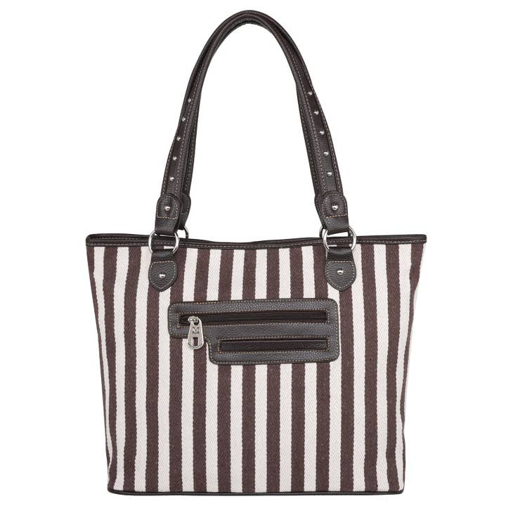 Brown MW1231-8112 Montana West Floral Print Canvas Tote Bag for wholesale on Faire