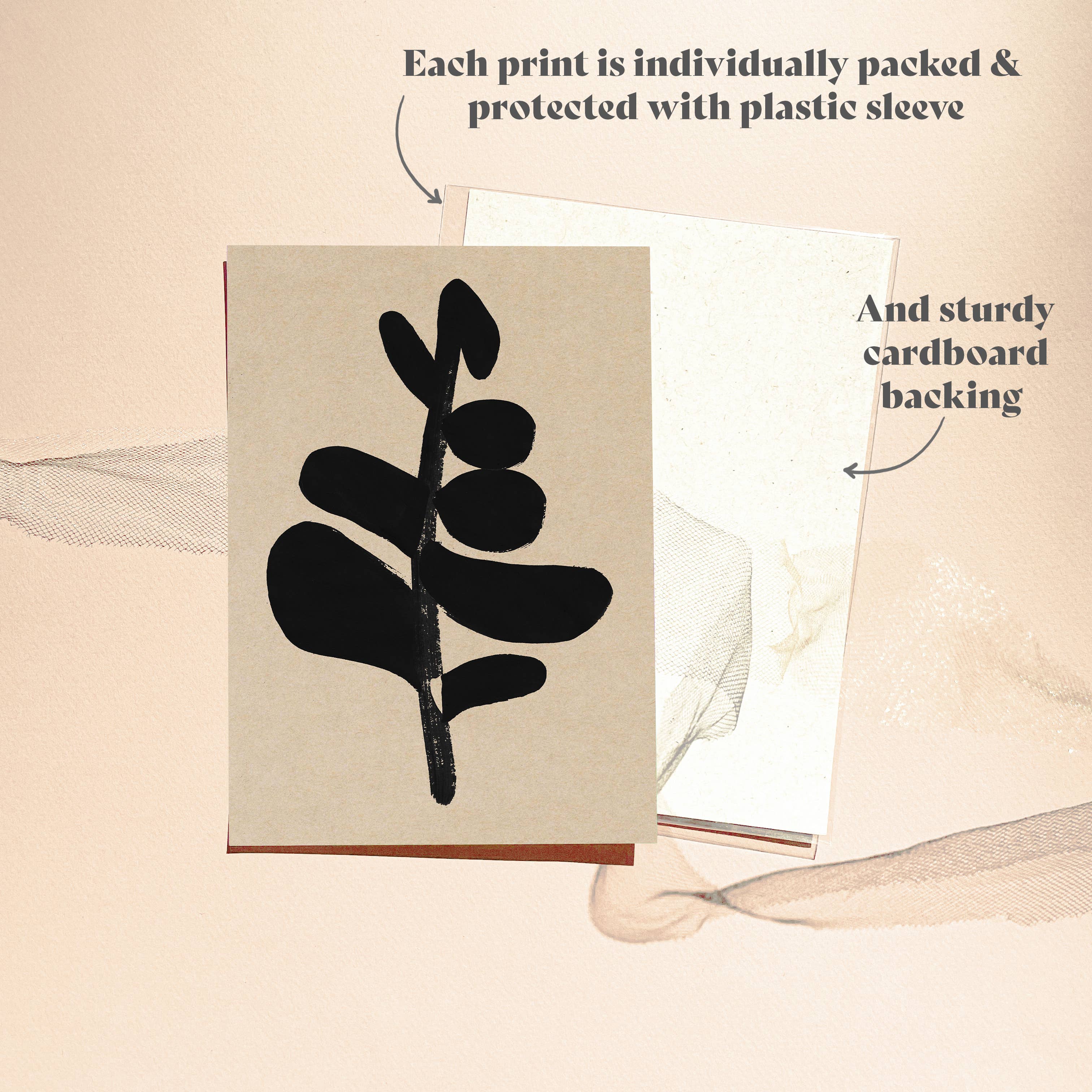 Honora Papers - Vente Affiche d'art - Impression d'art abstrait moderne du milieu du siècle rose et violet3