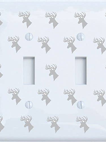 Grå rådjur strömbrytare tallrikar och utlopp täck/skogsmark skog djur plantskola väggdekor för wholesale av Presto Chango Decor