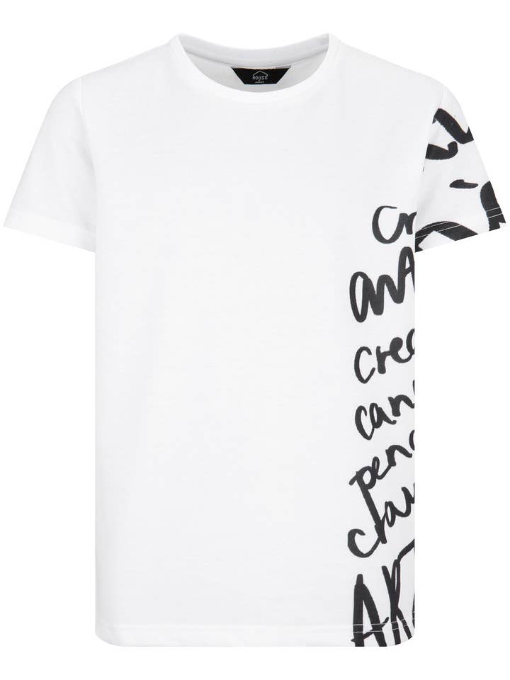 CAMISETA CON ESTAMPADO AZUL ILUSTRADO «COOL» PARA NIÑOS, CAMISETA DE CORTE RECTO, ESTILO JUNIOR para venta al por mayor de House of Juniors