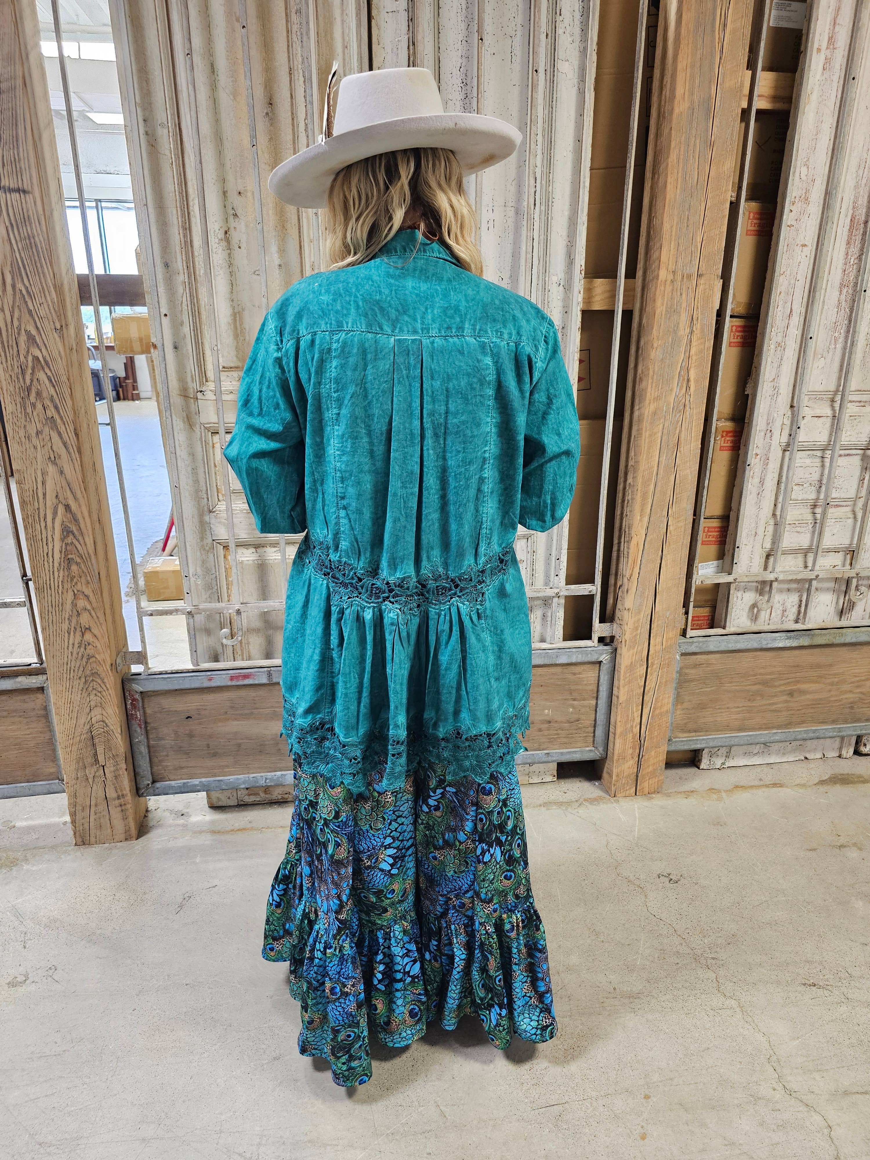 A Rare Bird Shop - Wholesale Jacket - Women's - Emerald Vintage Lace Jacket2