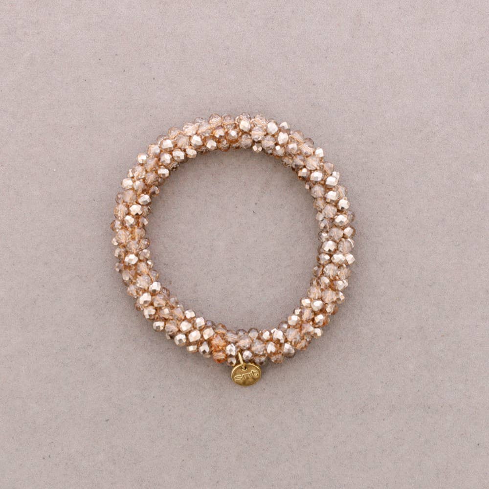 Sonata - Wholesale Snap Jewelry - Elastic Bracelet Faceted Crystals 4mm (B)3