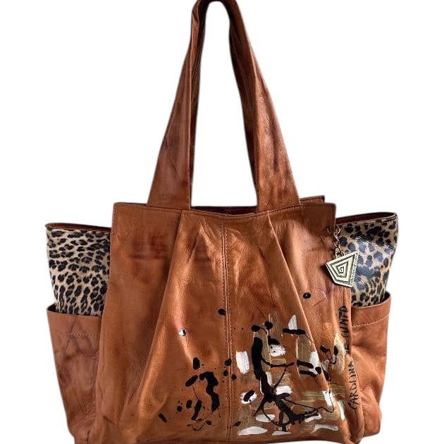 The Folklore - Wholesale Tote Bag - Women's - Irena Luxe Terra Artistic Leather Tote Bag