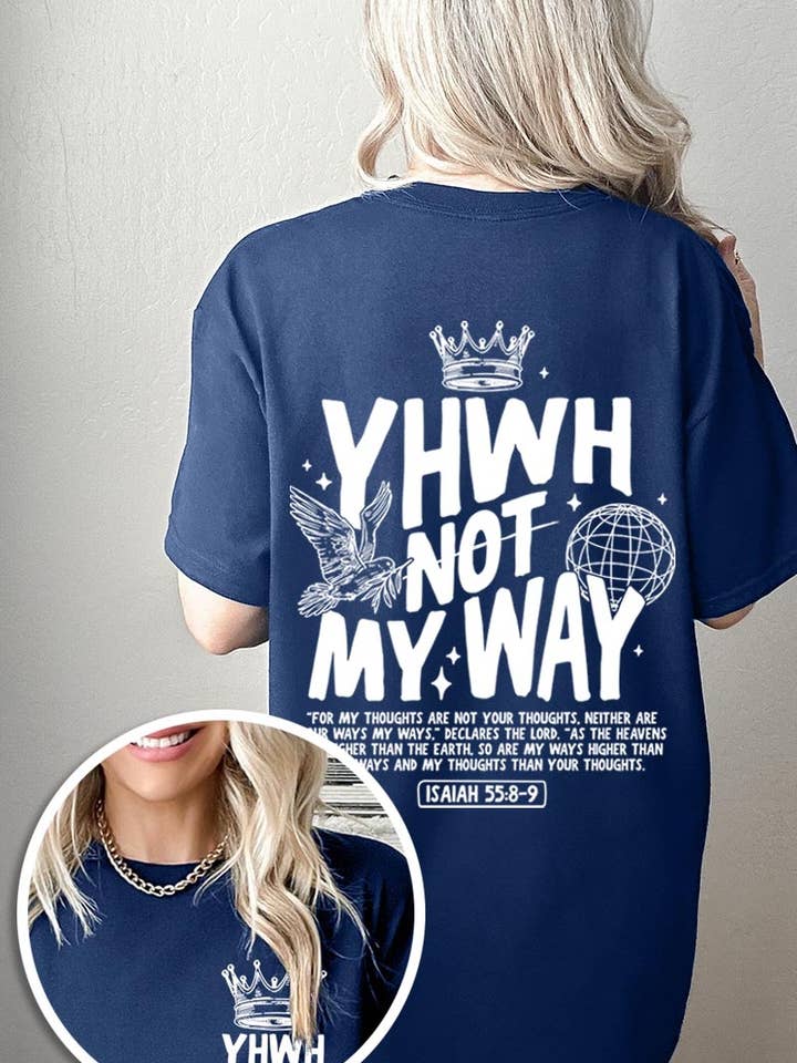 YHWH Not My Way Graphic Heavy Cotton Tee for wholesale by COLORBEAR