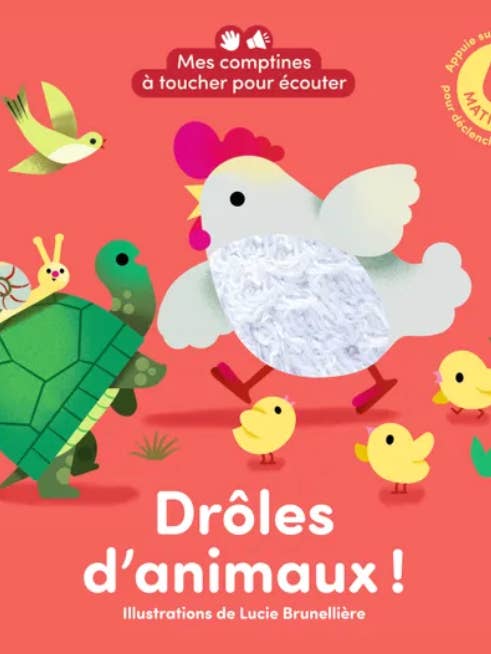 LIVRE A TOUCHER SONORE DROLE D ANIMAUX pour la vente par Selection Livres jeunesse poppik