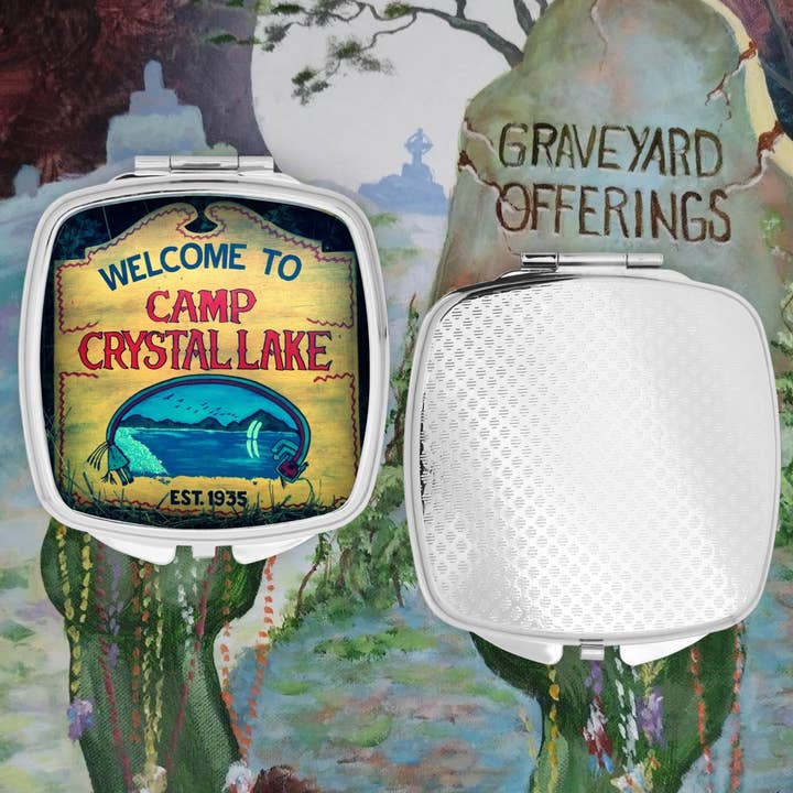 Camp Crystal Lake Compact Mirror for wholesale by Graveyard Offerings