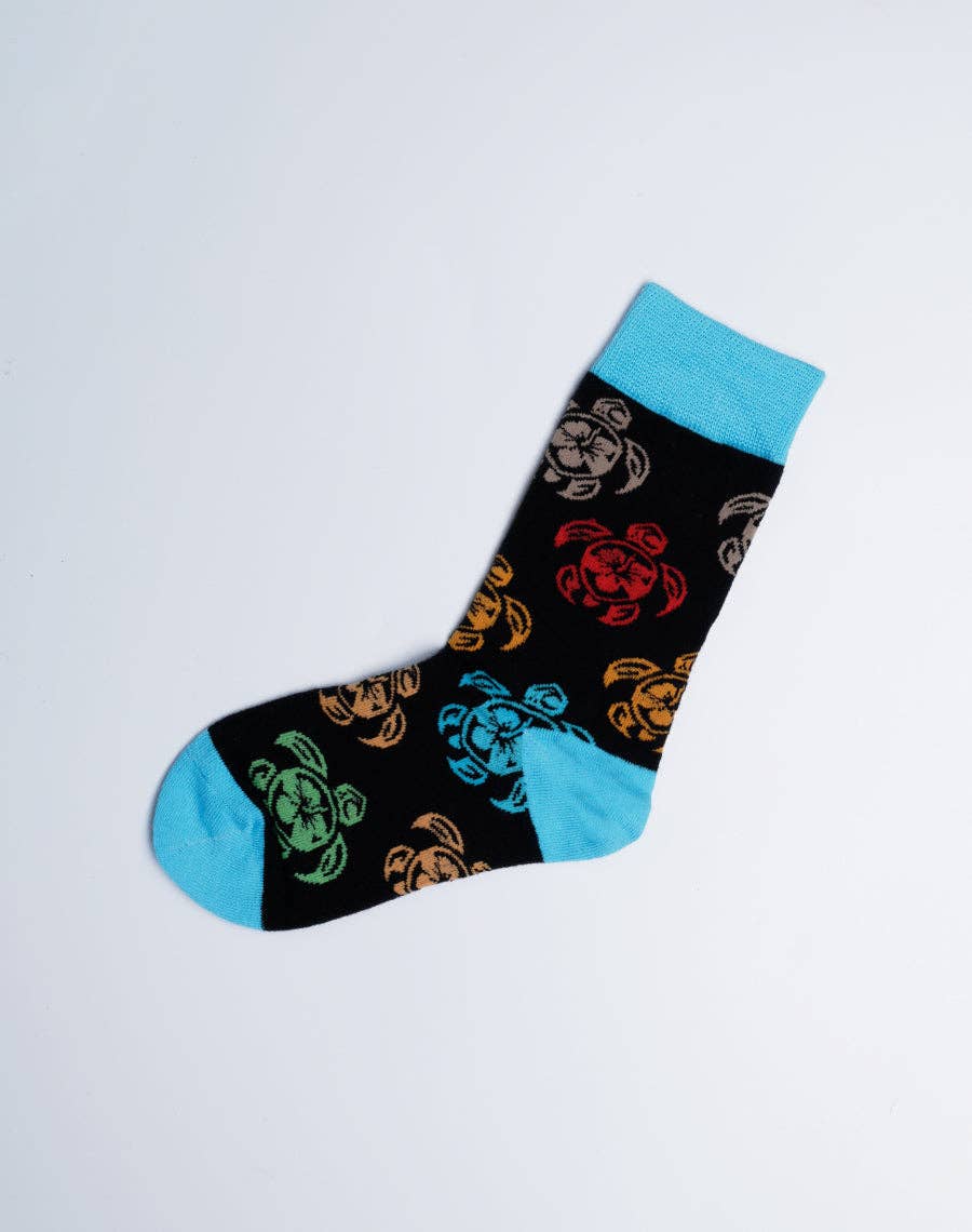 Just Fun Socks - Wholesale Socks - Kids - Kids Tribal Turtle Hawaii Crew Socks2