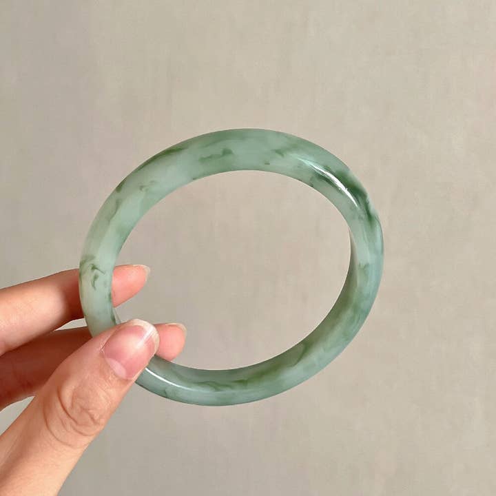 Dipped Shop - Wholesale Bangle Bracelet - Minimalist Marbled Round Resin Bangle Bracelet DP25D7273