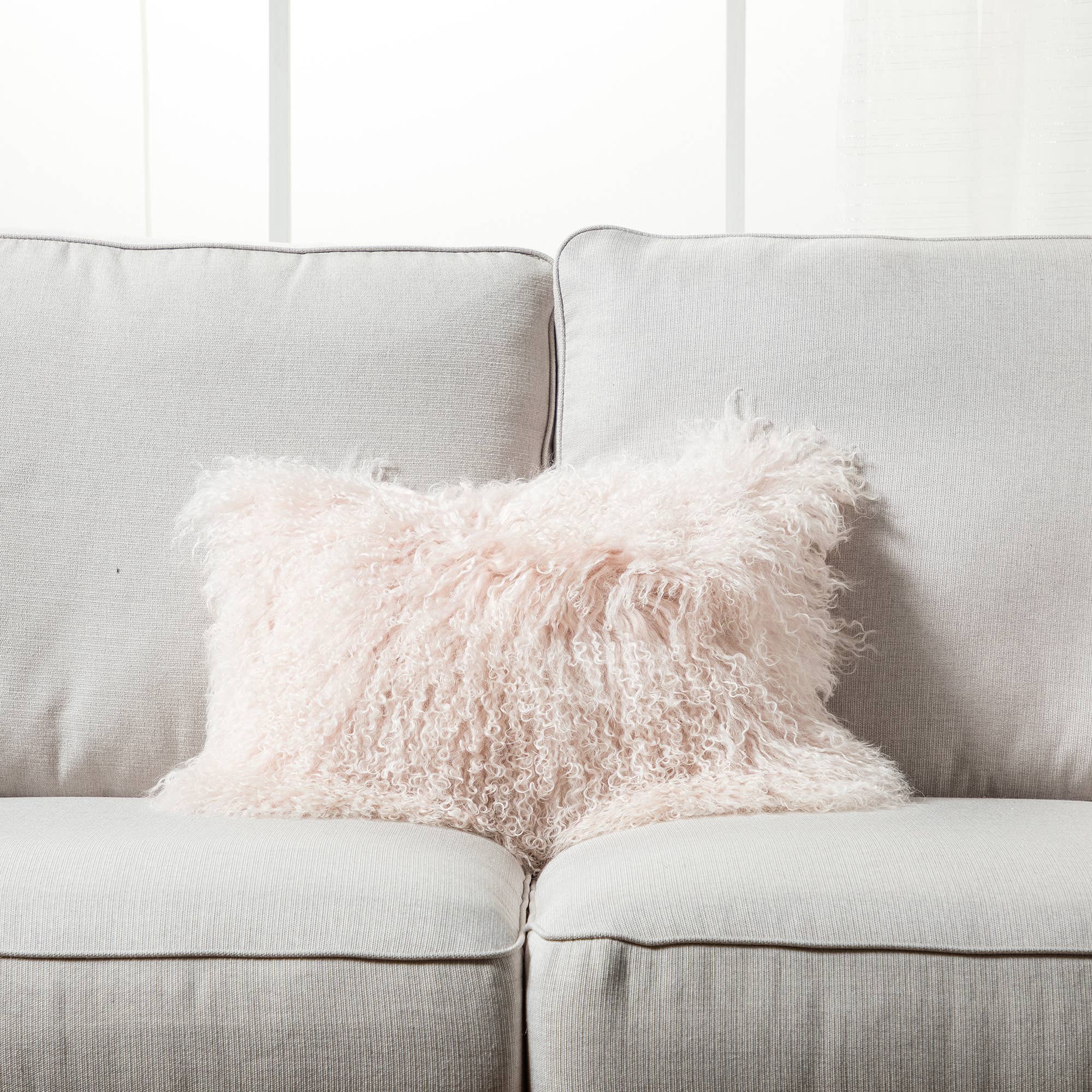 HUIRESOURCE - Vente Coussin décoratif - Coussin en fourrure d'agneau mongol - 30 x 45 cm5