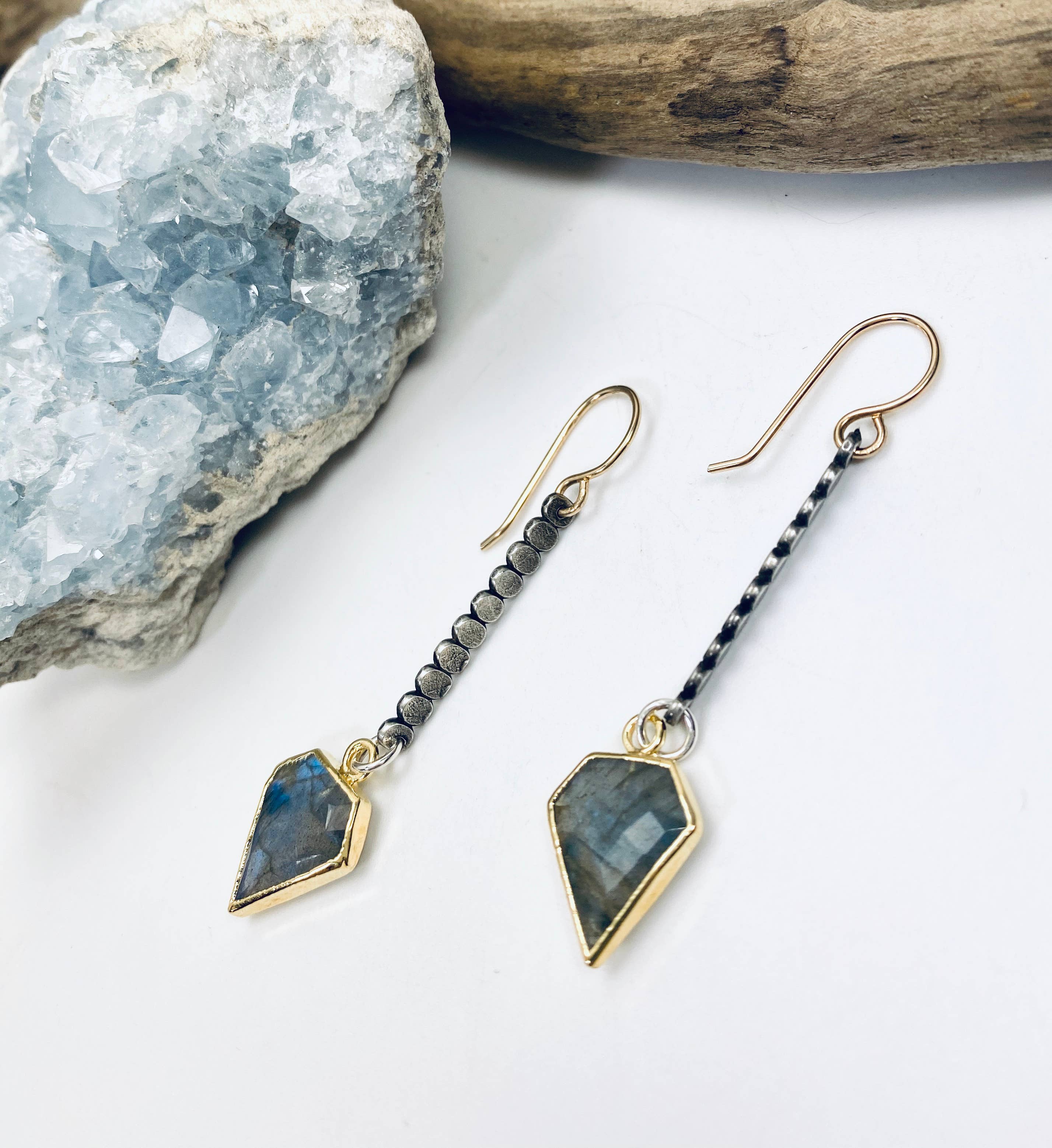 Laura J Designs - Wholesale Dangle Earrings - Oxidized Geometry Earrings3
