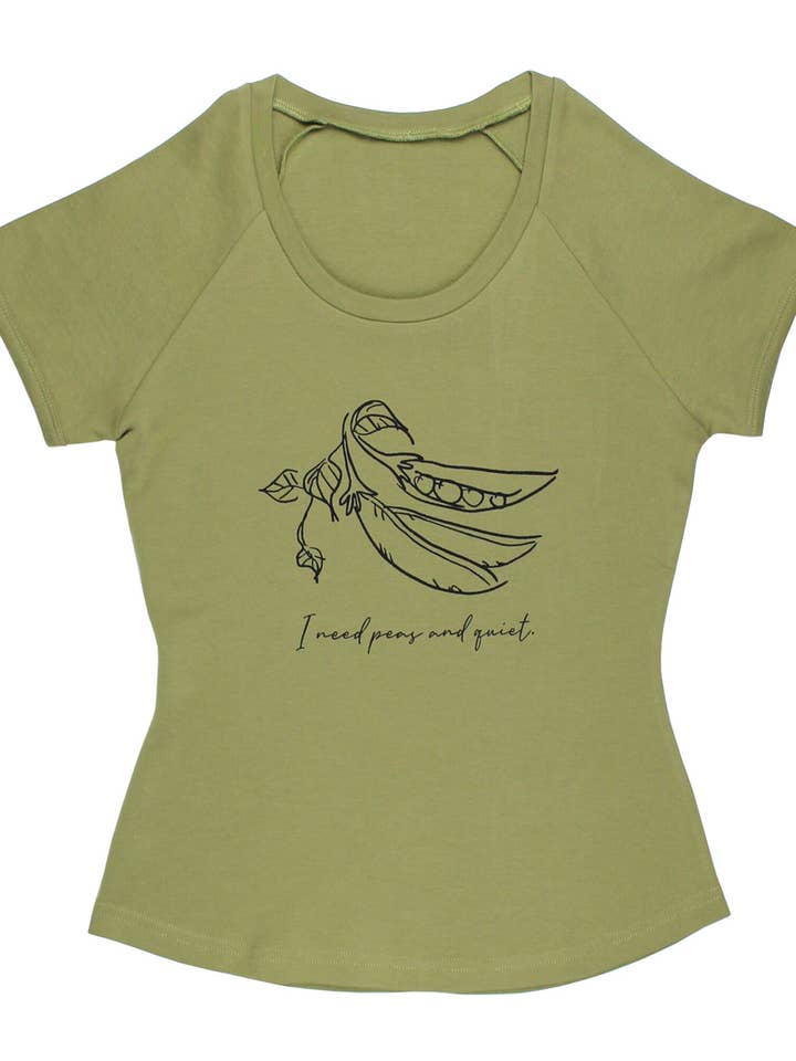 L'ovedbaby - Wholesale Screen printed t-shirt – Women′s - Sage Peas | Women's Organic Raglan T-Shirt
