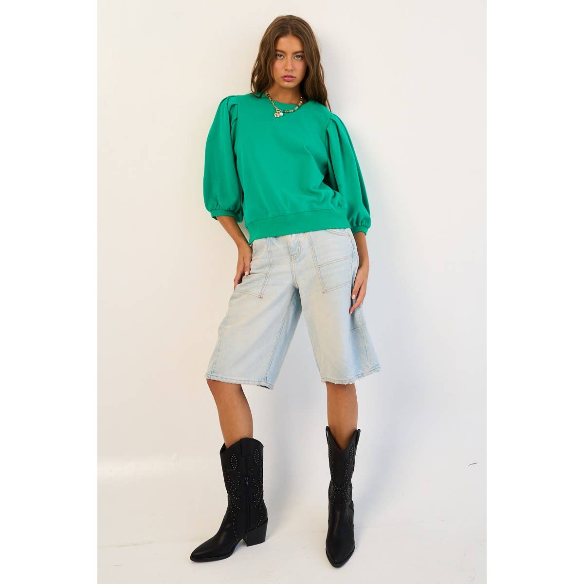 The GREii - Wholesale Sweatshirt - Women's - Premium French Terry Puff Sleeve Pullover26