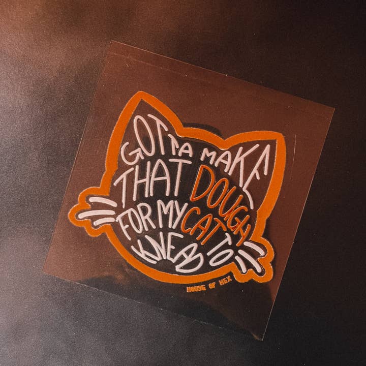 Work for my Cat - UV transfer Sticker no background for wholesale by House of Hex