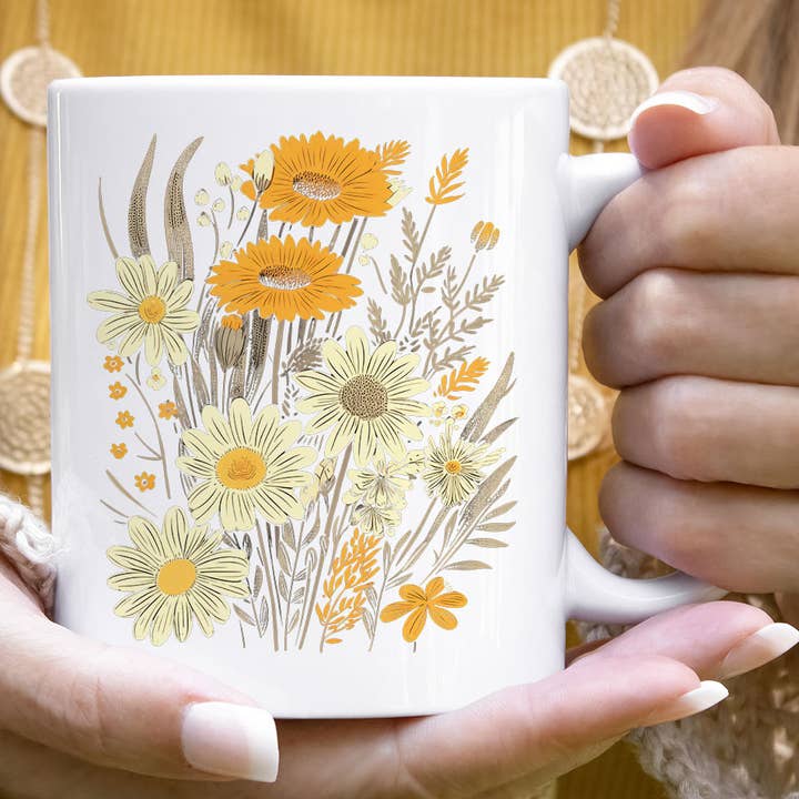 Floral Retro Collage - Flower Spring Coffee Mug for wholesale by House Of Rodan