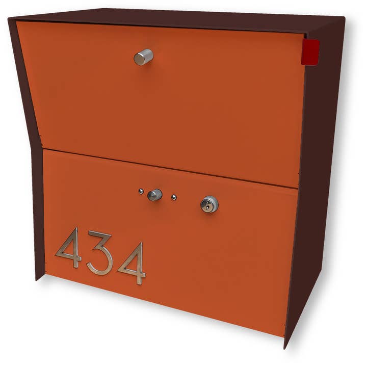 RetroBox Locking Small Package Wall Mounted Mailbox in Coco Nut for wholesale by TedStuff