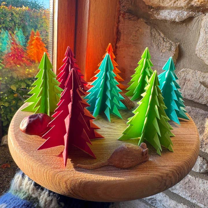 Elf Kendal Hippies – wholesale Christmas decoration – Origami Christmas tree 7cm tall, handmade by Honor Shen uk4