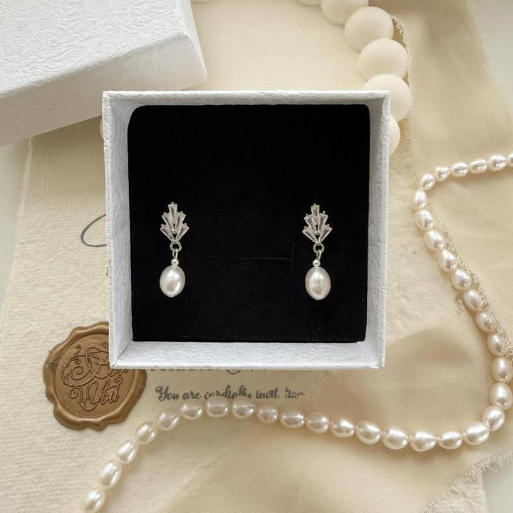 Drrtymagic - Wholesale Charm/Dangle Bracelet - Freshwater Pearl Necklace With CZ Diamond Pearl Jewelry Set10