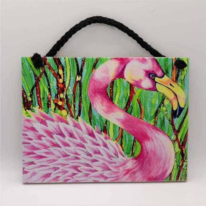Carreaux de céramique Flamingo Queen pour la vente par Florida Vibes Art / Mungo Key Designs