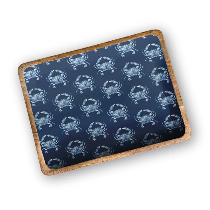 Blue Crab 13'X17" Decorative Tray Item 3-06 PREORDER for wholesale by My Casita