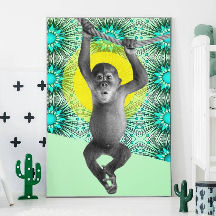 Afrikanischer Affenprint für den Kindergarten für den Großhandel von Blue Coffee Arts