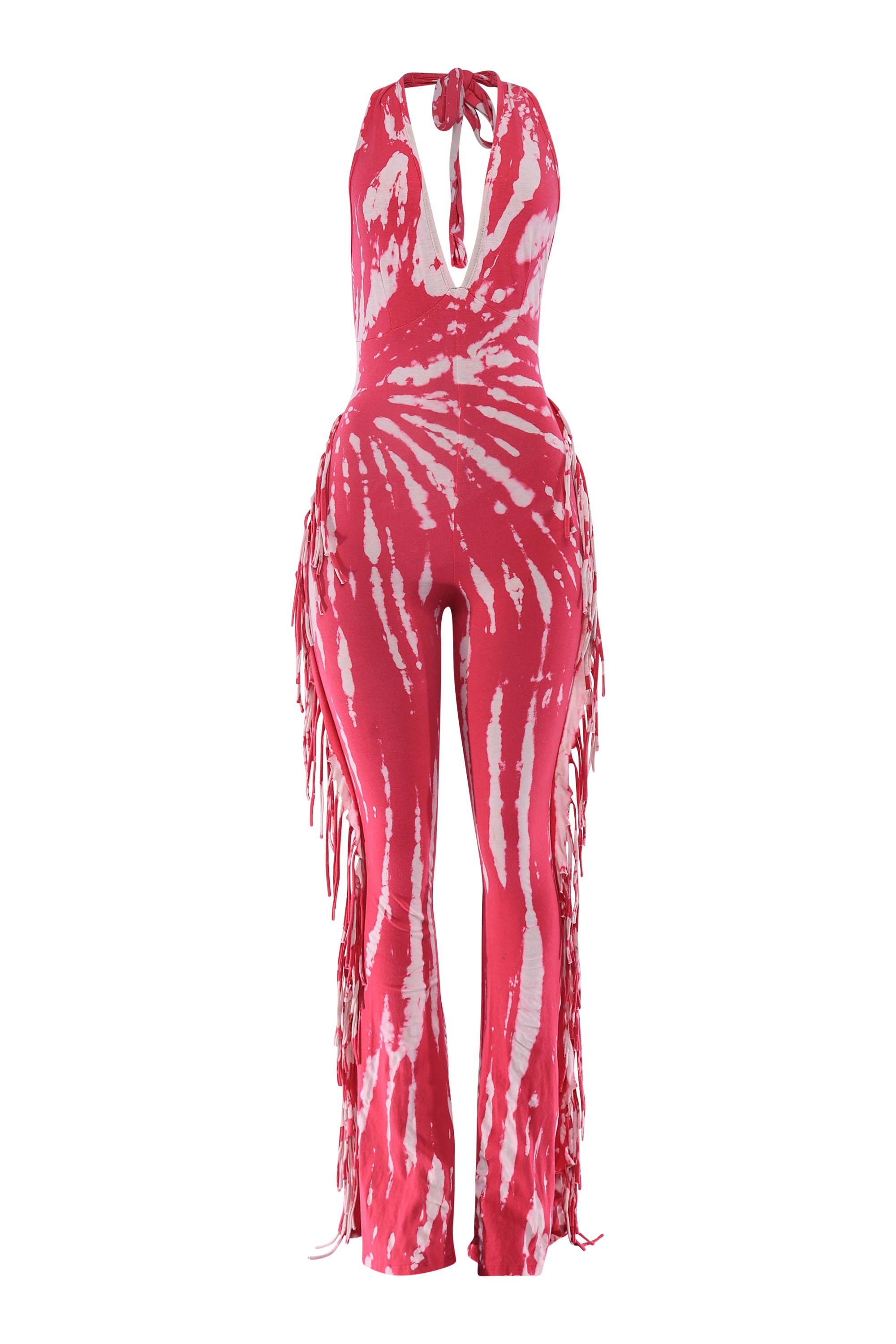 K Too - Wholesale Jumpsuit - Women's - Tie dye fringed halter jumpsuit10
