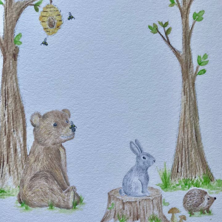 jcarp designs - Wholesale Art Print - Watercolor Forest Animals Art Print 1