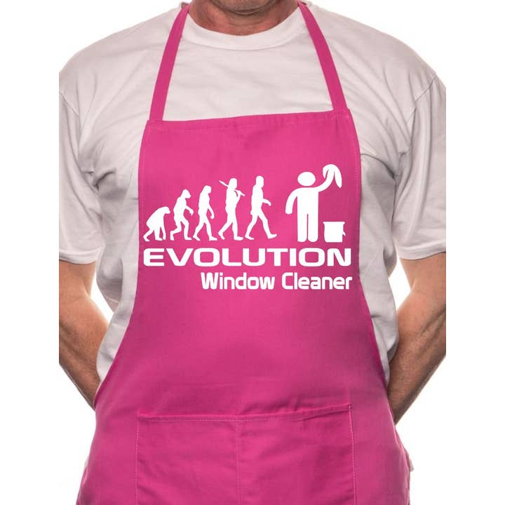 Print4U – Avental por atacado – Evolução Adulta De Um Limpador de Janelas BBQ Cozinhar Funny Avental Novidade3