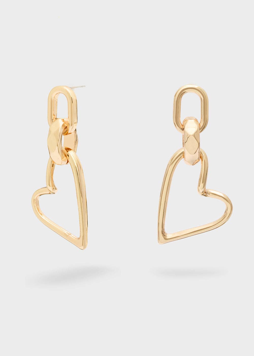 NALI' - Wholesale Dangle Earrings - LONG HEART EARRINGS GOLD - N644