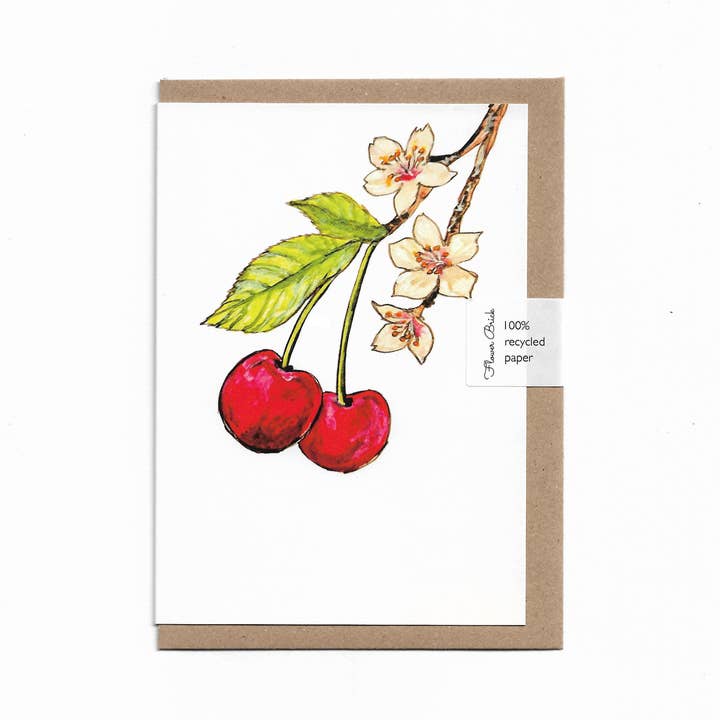 A6 100% Recycled "Cherry Blossom" Greeting Card for wholesale by Flower Brick