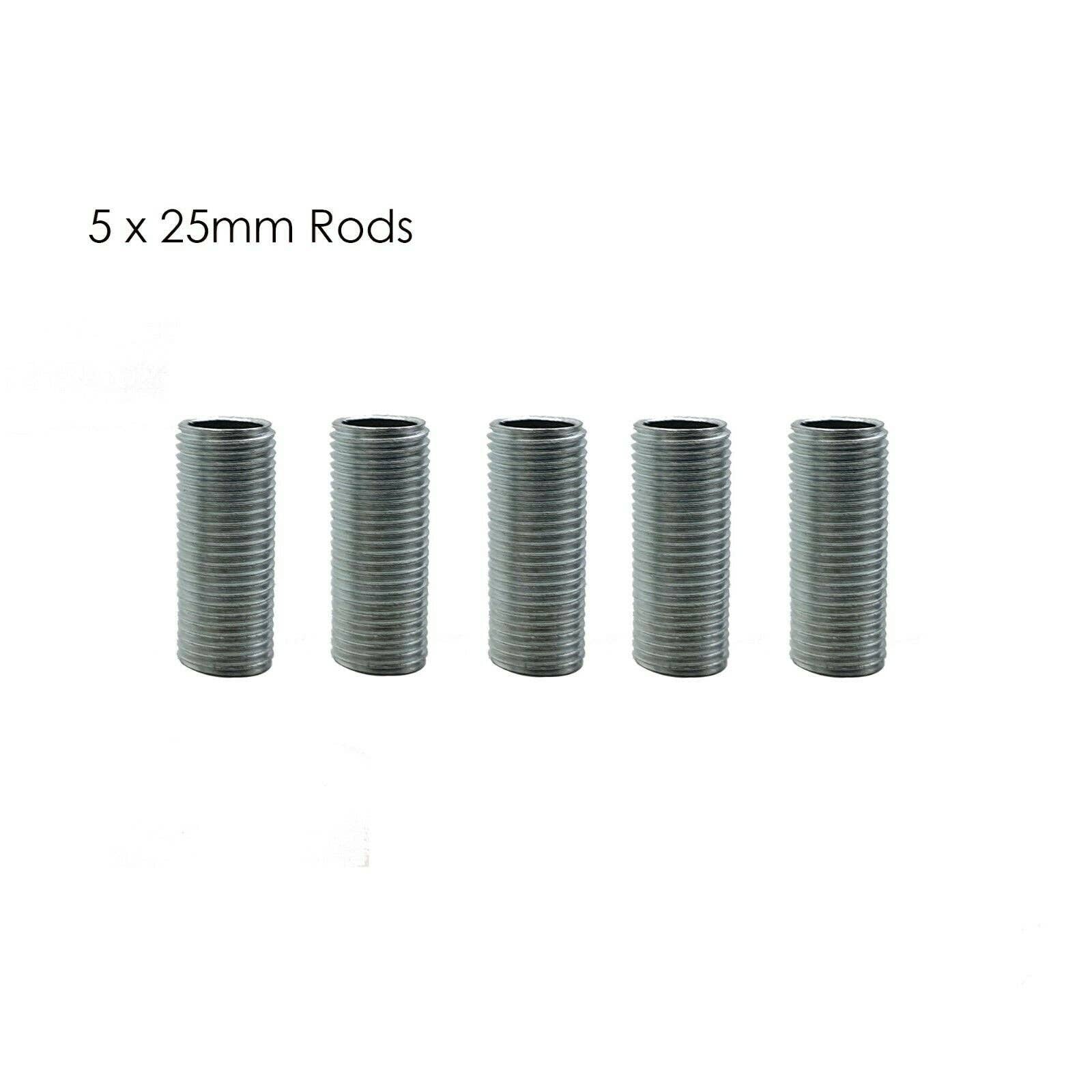 Ledsone - Wholesale Craft Supplies - 25mm Long 5pcs M10 Threaded Zinc Alloy Pipe Nipple Lamp