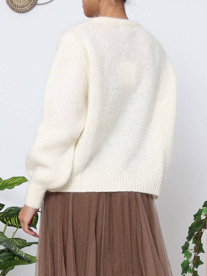 Orice - Vente Cardigan – femme - Cardigan noeud en maille laine Mohair - Orice 10