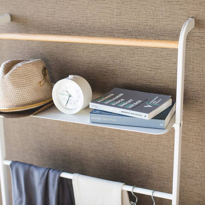 Yamazaki Home - Wholesale Free Standing Shelf - Tower Leaning Ladder Rack with Shelf - Steel4