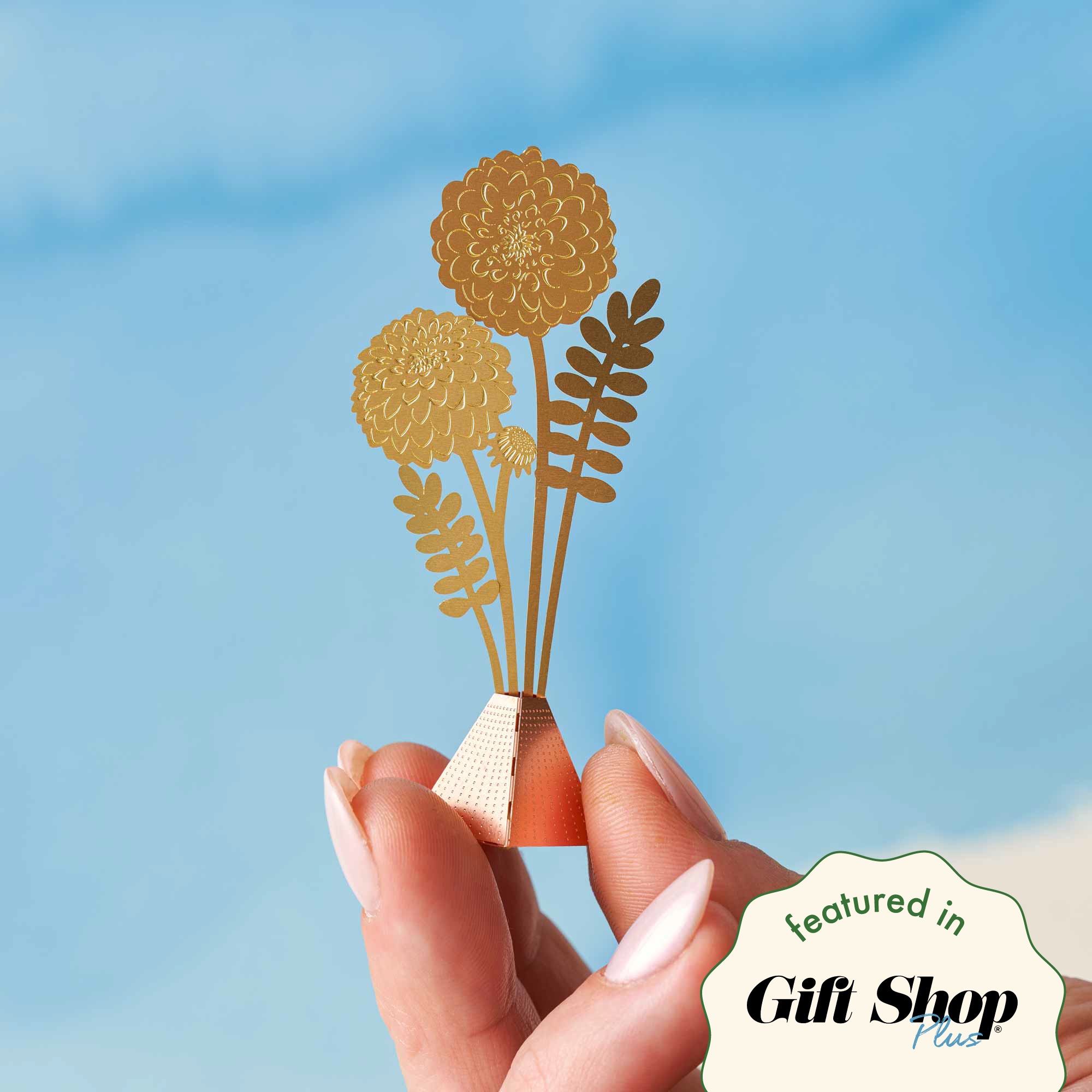 Another Studio UK - Wholesale Ornament - Dahlia Tiny Bouquet - Copper Or Brass6