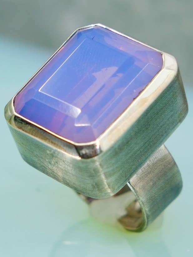 mini goliath ring in periwinkle (silver) for wholesale by Vesper Obscura