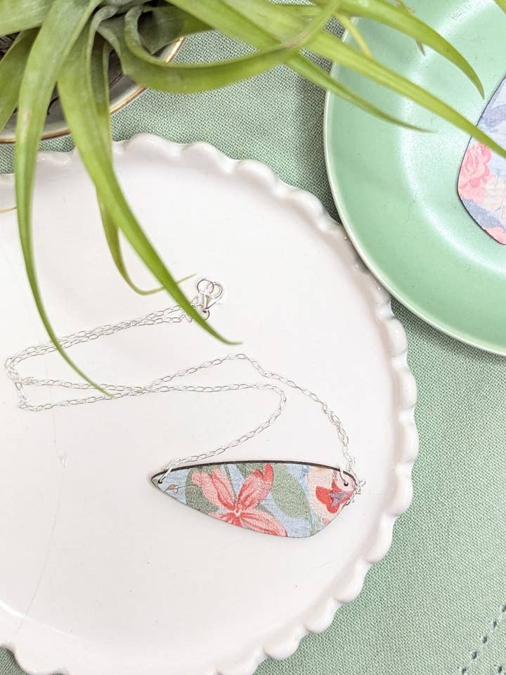 Summer Floral Small Wing Necklace for wholesale by Hello Lovely Cork Co.