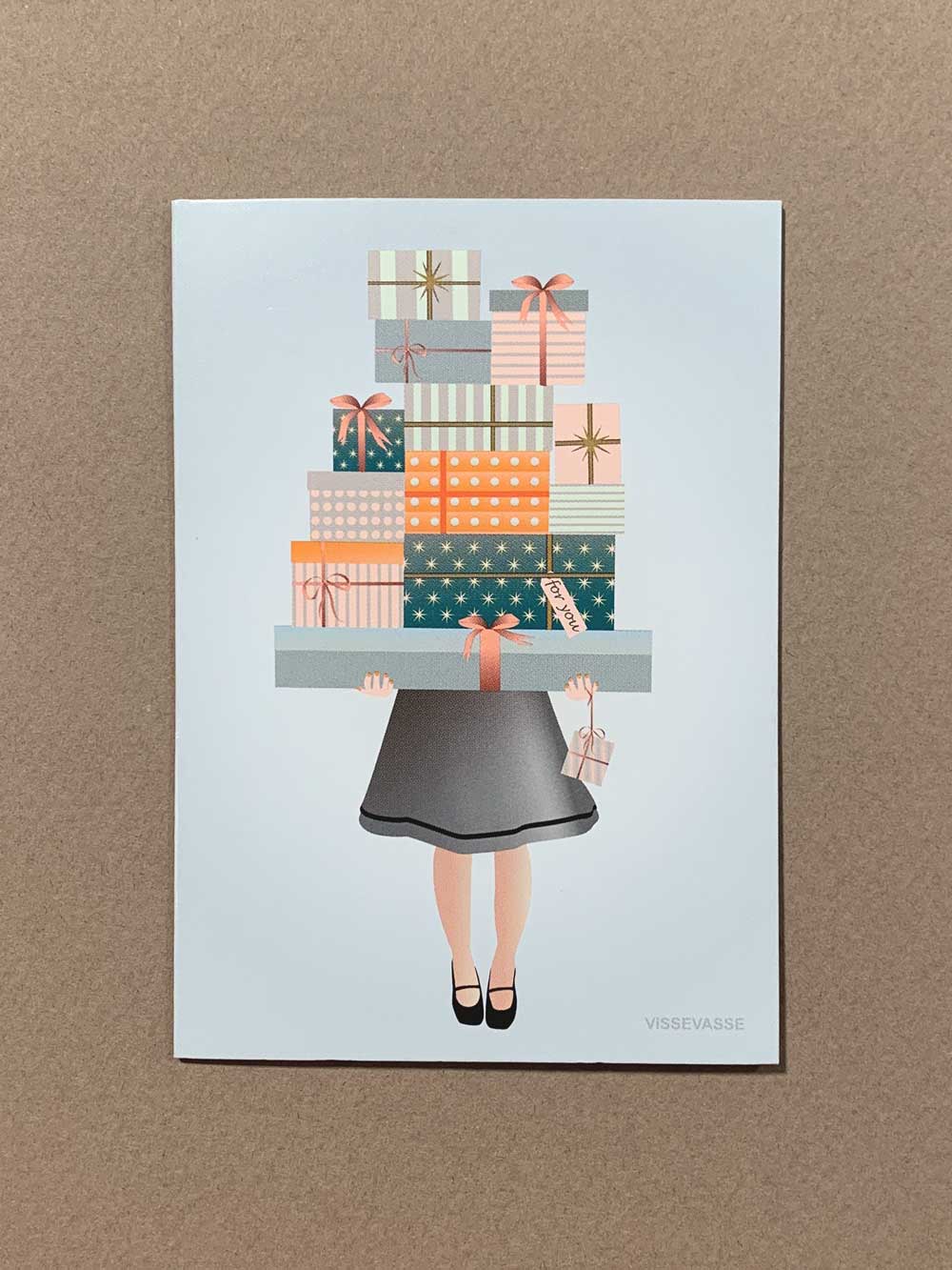 ViSSEVASSE – wholesale Presentetikett – ViSSEVASSE dubbelt gratulationskort A7 – perfekt som presentetikett0