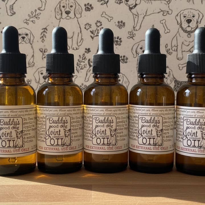 Buddy’s Good Dog Joint Oil Gentle Herbal Joint & Mobility Oil for Dogs for wholesale by Smittys Little Farm