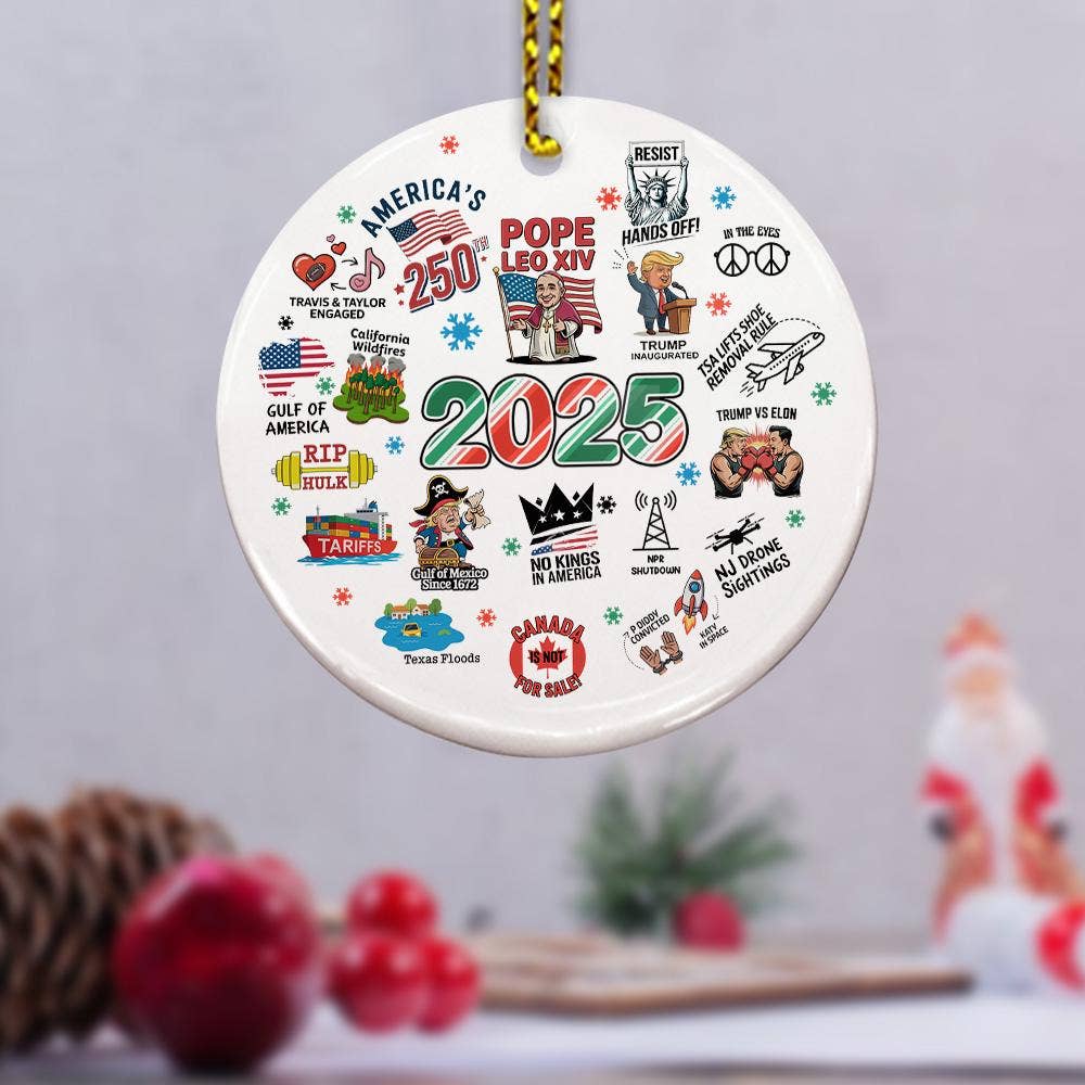 TMLECOM LTD – wholesale Ornament – 2025 Year in Review Ornament, Funny 2025 Christmas Ornament1