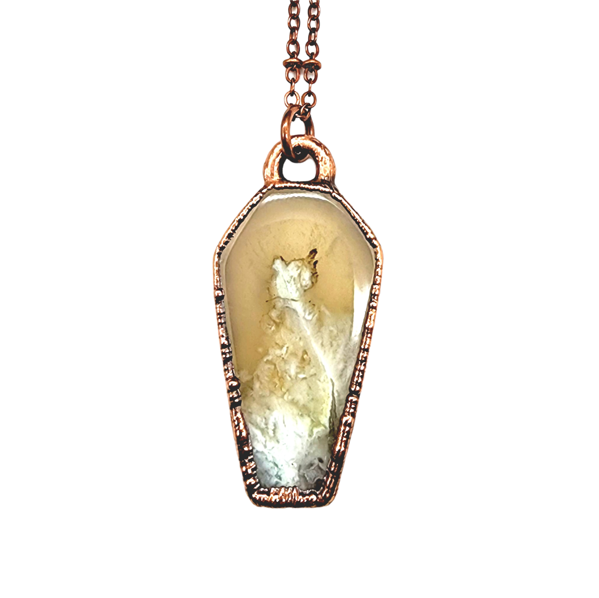 MergingMetals - Wholesale Halskettinghanger - Flower Agate Coffin ketting2