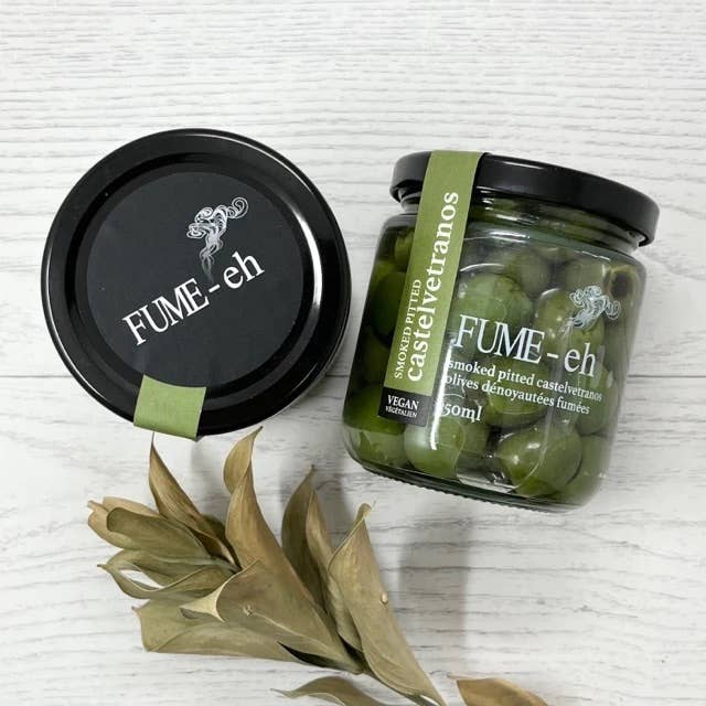 Fume-Eh Gourmet - Wholesale Olives - Smoked Pitted Castelvetrano Olives