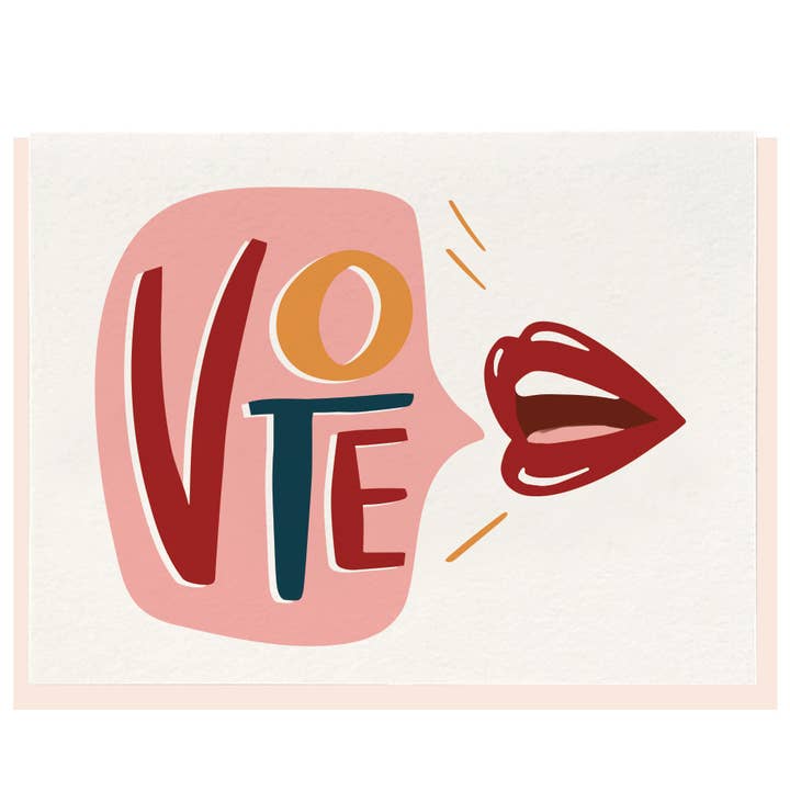 Vote Lips - Everyday Card for wholesale by Dahlia Press