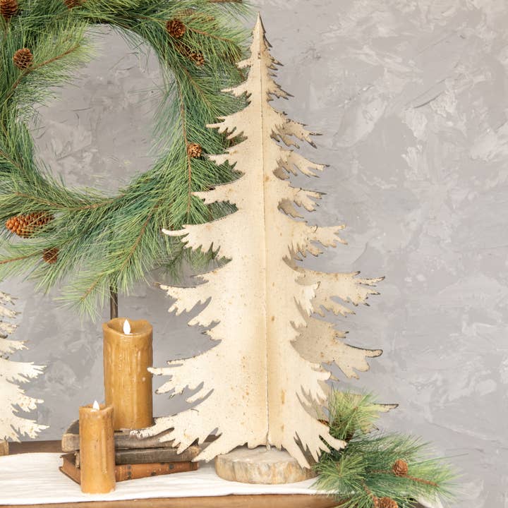 ÁRVORE BRANCA ENVELHECIDA DE 28,5" C/ BASE DE MADEIRA FALSA por atacado de Ragon House