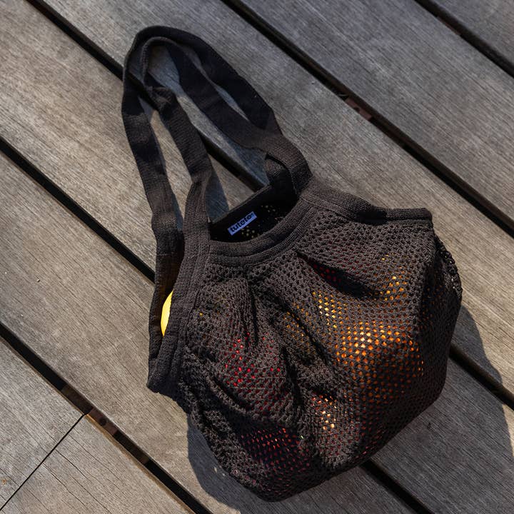 Tutete – wholesale Grocery/shopping bag – Black Organic Mesh Bag1