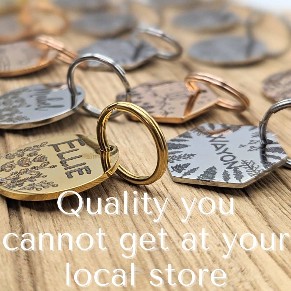 PawFurEver – Großhandel Haustiermarke – Katze/Hund – Personalisierte gravierte Hundemarken für Sicherheit und Stil von Haustieren (Diamant, Silber)1