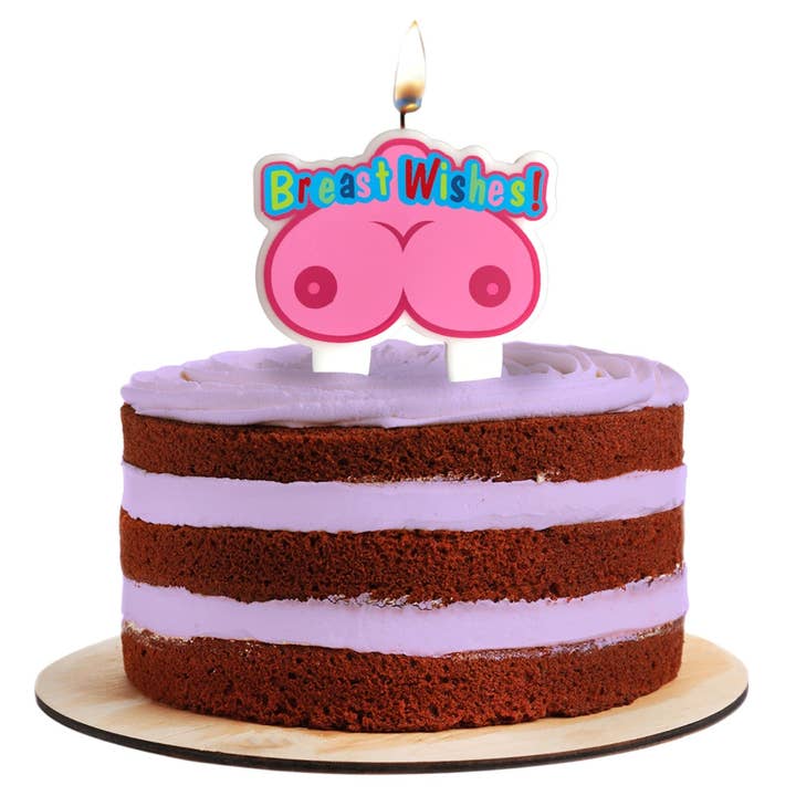 Little Genie Productions - Vente Bougies pour gâteau - Bougie de fête Boobie Breast Wishes