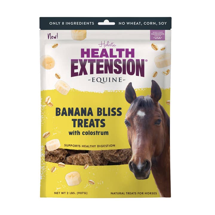 Equine Banana Bliss Treats with Colostrum for wholesale by Health Extension Pet Care