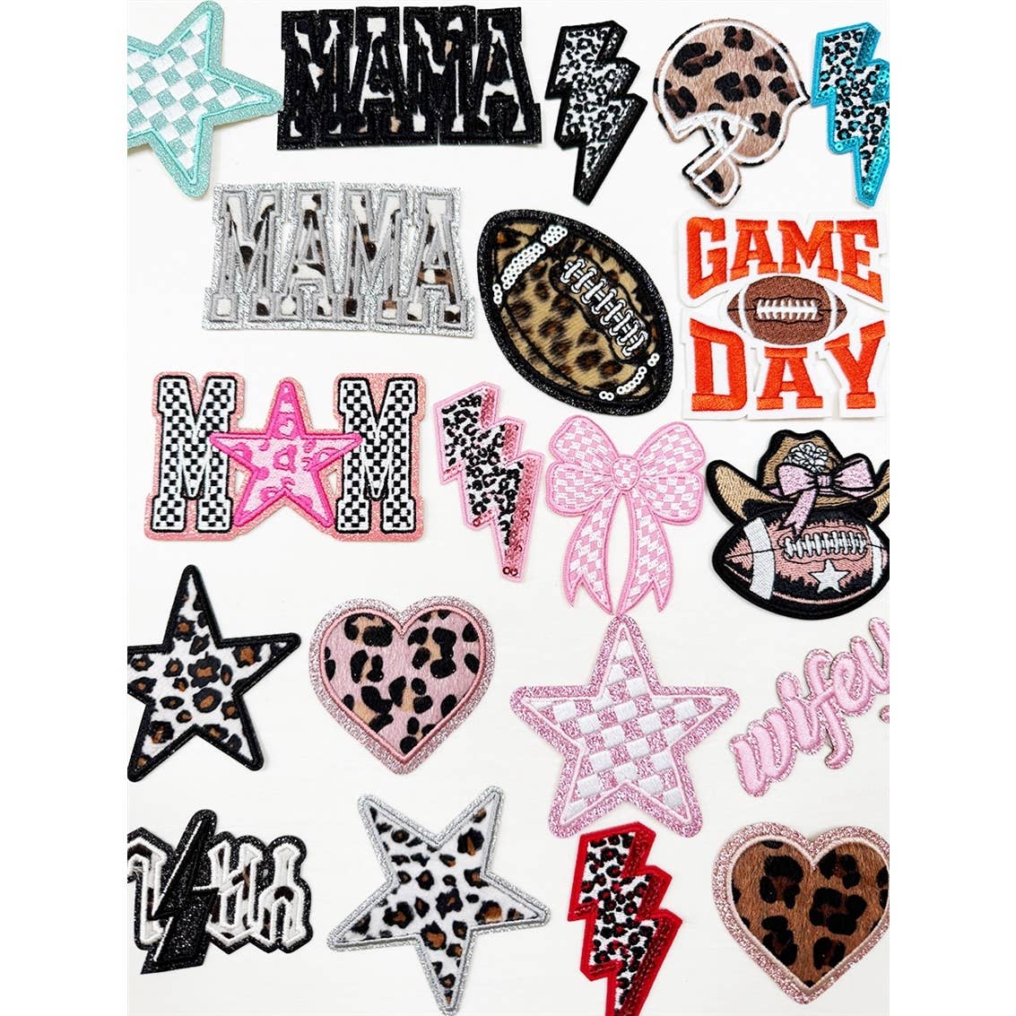 MIX COLOR GAME DAY lover MAMA Theme DIY Iron On Patches for wholesale on Faire2