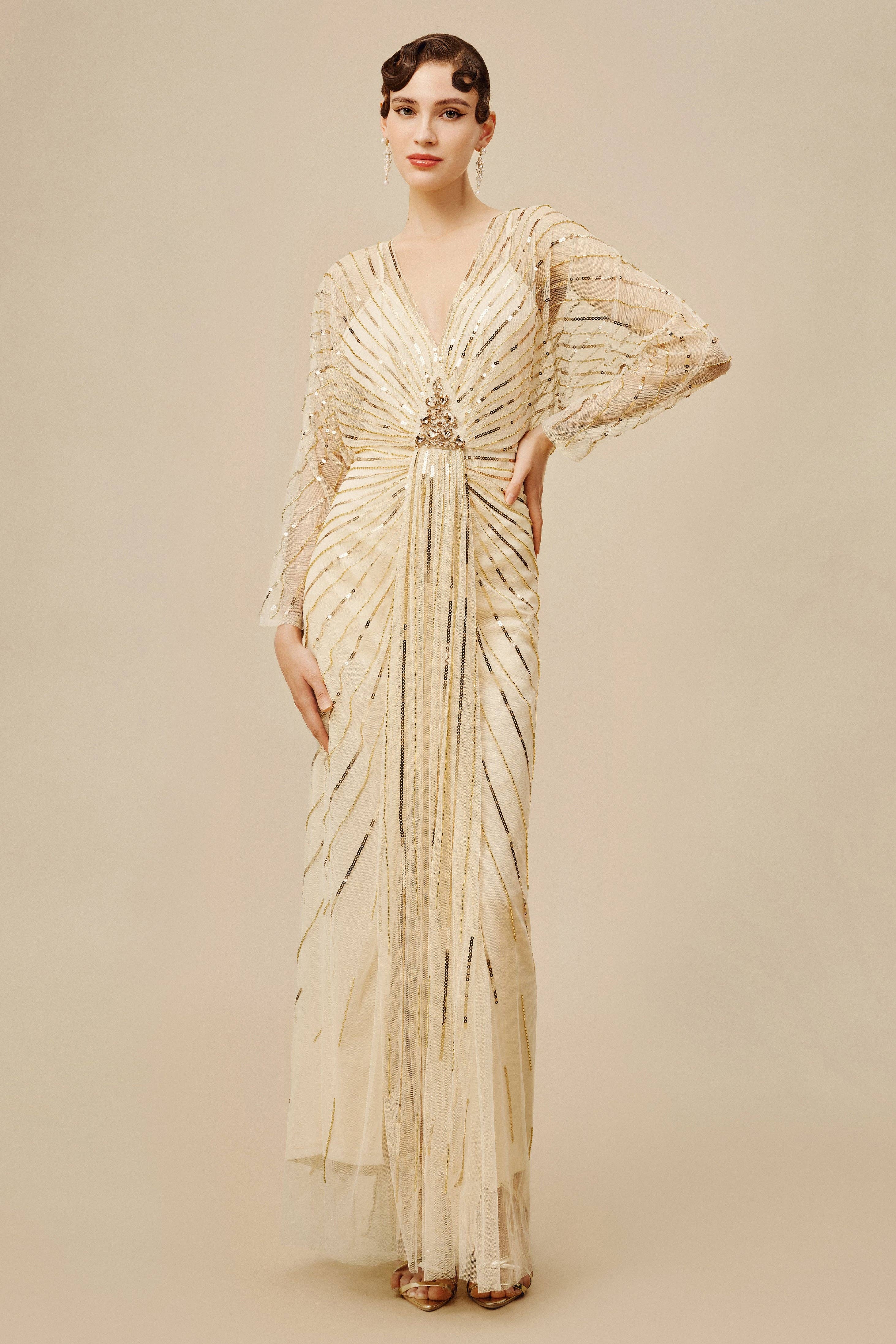 BABEYOND - Wholesale Gown - Women's - Zouzou Crystal-Encrusted Evening Gown4