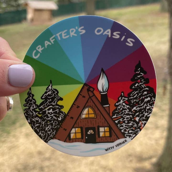 Crafter's Oasis Sticker for wholesale by Witty Voyager